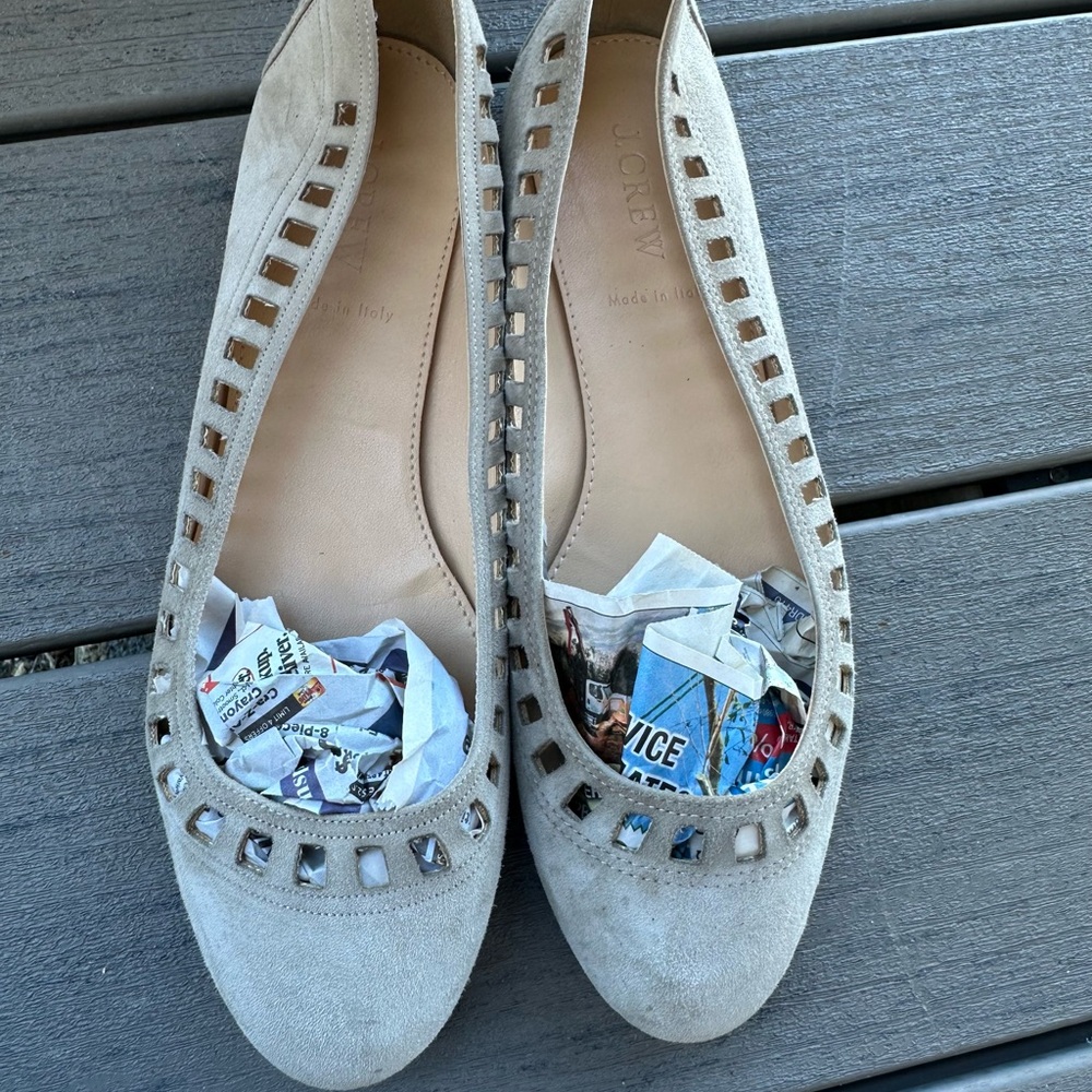 J. Crew Taupe Women's Flats with Cutout Design